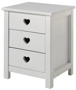 Dizajnový nočný stolík Amori z masívu a MDF borovica biela 45cm