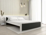 Posteľ IKAROS 160 x 200 cm, antracit/biela Rošt: Bez roštu, Matrac: Bez matraca