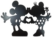Veselá Stena Drevená nástenná dekorácia Mickey a Minnie čierne