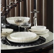 Jedálenská súprava 27 ks biela/strieborná/porcelán