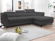 Rohová sedacia súprava Mango, tmavo šedá látka, pravý roh%