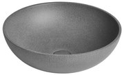 Sapho - Umývadlo na dosku TURF, priemer 44 cm, betón/čierny granit