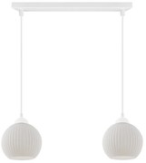 Závesné svietidlo Riffle Round, 2x biele sklenené tienidlo, w