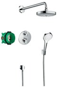 Hansgrohe Croma Select S, sprchový systém pod omietku s termostatom Ecostat S, chrómová, HAN-27295000