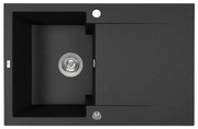 Kuchinox Chichi, 1-komorový granitový drez 740x480x194 mm, čierna škvrnitá, LAV-SBH_711Y