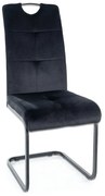 Jedálenská stolička Axo Velvet, čierna