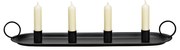 Adventný kovový svietnik ARRANGEMENT 49x14 cm - viac farieb Farba: Čierna