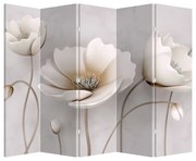 Paraván - Biele kvety (210x170 cm)