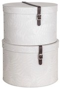 Krémovobiele kartónové úložné boxy v súprave 2 ks s vekom ø 37,5x25,5 cm Rut Paper Laminate – Bigso