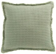 Zelený bavlnený vaflový vankúš Waffle - 50 * 50 cm