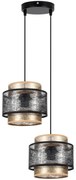 Luster na lanku GABI 2xE27/60W/230V zlatá/čierna pr. 30 cm