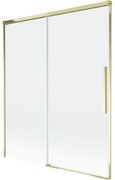 Mexen Rox, 2-krídlová posuvná vaňová zástena 140 x 150 cm, 8mm číre sklo, zlatý lesklý profil, 8C9-140-001-50-00