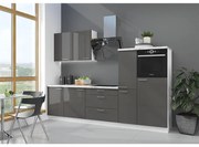 Kuchynská linka  Lara 280 MDF sivá lesklá bez dosky