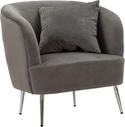Sivé zamatové kreslo Silvery – Mauro Ferretti