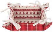 Textilné košíček na pečivo Nordic Christmas - 35 * 35 * 8 cm