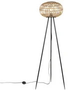 Orientálna trojnohá stojaca lampa bambusová - Amira