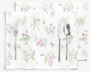 Goldea prestieranie na stôl 100% bavlnené plátno - farebné lúčne kvety na bielom - sada 2ks 30 x 40 cm