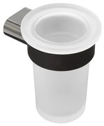 Držiak pohárov SAT Simply R PVD vo farbe PVD gun metal / mliečne sklo SATDSIMR27GM