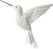 Ľanová dekorácia do detskej izby krémový kolibrík