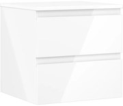 Mexen Orio, kúpeľňová skrinka 50 cm s hornou časťou, 2 zásuvky, biela lesklá, 91A10-05047-2-BFFC00