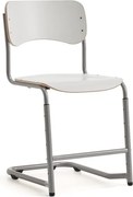 Študentská stolička ELEVATE, nastaviteľná výška: 460-520 mm, strieborná/biela