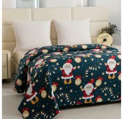 Prehoz na posteľ SANTA, modrý Rozmer: 220 x 240 cm