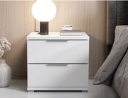Nočný stolík s 2 zásuvkami Smilla, výška 43 cm, biely%