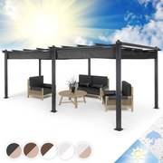 Pantheon, pergola, prístrešok, 3 x 6 m, hliník, strieška proti slnku, polyester, sivá