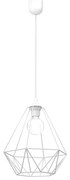 Závesné svietidlo Basket, 1x biele drôtené tienidlo, w