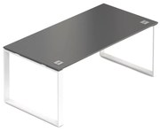 Stôl Creator 180 x 90 cm, biela podnož, 2 nohy, antracit