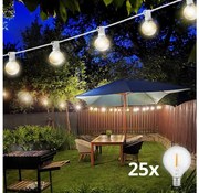 Brilagi - LED Vonkajšia dekoračná reťaz GIRLANDA 25xE12 20m biela IP44 teplá biela BG1490