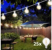 Brilagi - LED Vonkajšia dekoračná reťaz GIRLANDA 25xE12 20m biela IP44 teplá biela BG1490