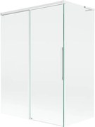 Mexen Rox, L posuvná 2-krídlová vaňová zástena 120 + 70 x 150 cm, 8mm číre sklo, biely profil, 8C9L-120-070-20-00