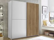 Šatníková skriňa Berno, 170 cm, biela/dub%