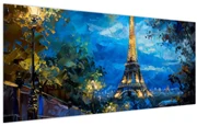 Obraz - Olejomaľba Eiffelovej veže (120x50 cm)