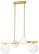 Závesné svietidlo so skleneným tienidlom v bielo-zlatej farbe Kama – Candellux Lighting