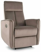 Polohovacie kreslo Maxime Velvet, hnedá