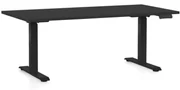 Výškovo nastaviteľný stôl OfficeTech C, 160 x 80 cm, čierna podnož, čierna