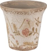 Keramický obal na květináč s kvítky Floral Cartoon S - Ø 9*8 cm