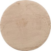 Okrúhly béžový koberec s vysokým vlasom Plush Deluxe Rozmer: 60x60 cm