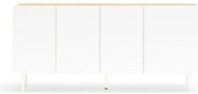 Biela/v prírodnej farbe nízka komoda v dekore duba 165x78 cm Arista – Teulat