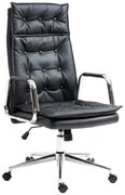 Kancelárska stolička Sotira - koža - Čierna