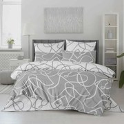 Obliečky bavlnené Merlot sivé TiaHome - 2x Vankúš 90x70cm, 1x Paplón 200x220cm