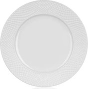 Plytký tanier Diamond Line, biely s reliéfem%