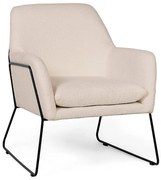 Krémové dizajnové kreslo MILAN