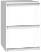 Nočný stolík Malwa M2 biely/biely lesk