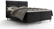 Manželská posteľ  Boxspring 140 cm Saruta (čierna) (s matracom a úložným priestorom). Vlastná spoľahlivá doprava až k Vám domov. 1047350