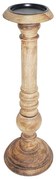 Vyrezávaný svietnik Wood z mangového dreva - 11 * 11 * 38cm