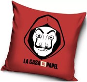 Vankúš Papierový dom - La casa de papel - Money Heist - červený 40 x 40 cm