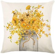 Ľanový povlak na vankúš BLOSSURA 45x45 cm, krémový